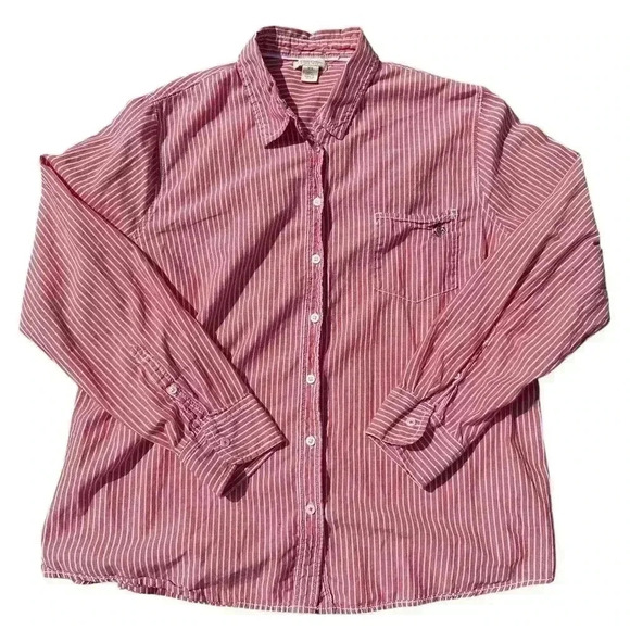 U.S. Polo Assn. Tops - U.S. Polo Assn red & white stripped button down long sleeve dress shirt size XL
